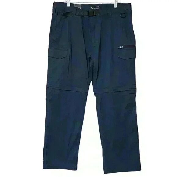 B.C. Clothing Co. Convertible Pant XL x 30 Navy Outdoor Hiking Cargo Utility NWT - Picture 1 of 13